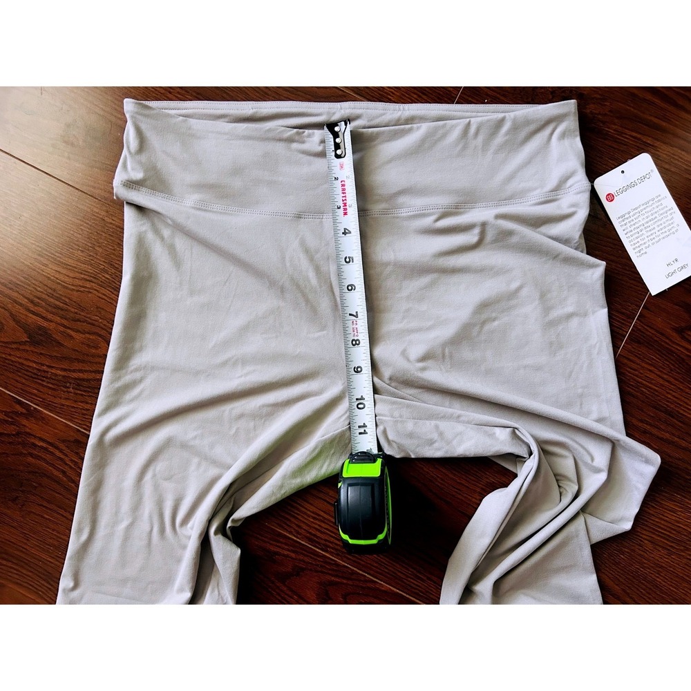 Leggings Depot Light Grey High Waisted Opaque 4-Way Stretch Leggings 1X Womens - Picture 8 of 9